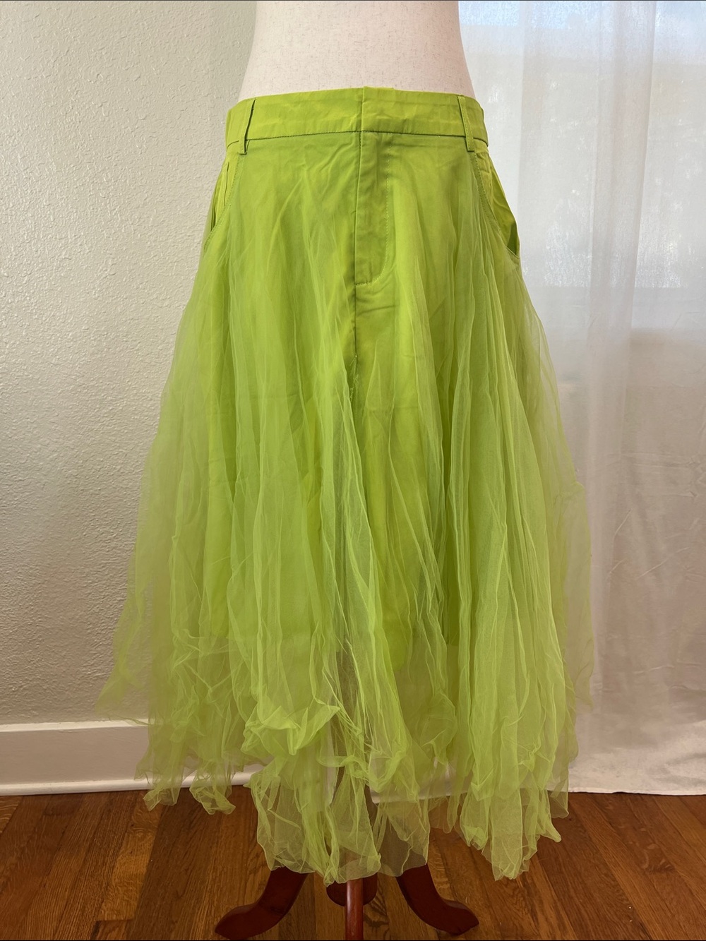 S•Deer Lime Green Layered Tulle A-Line Skirt. Size XL. NWT. Tinkerbell